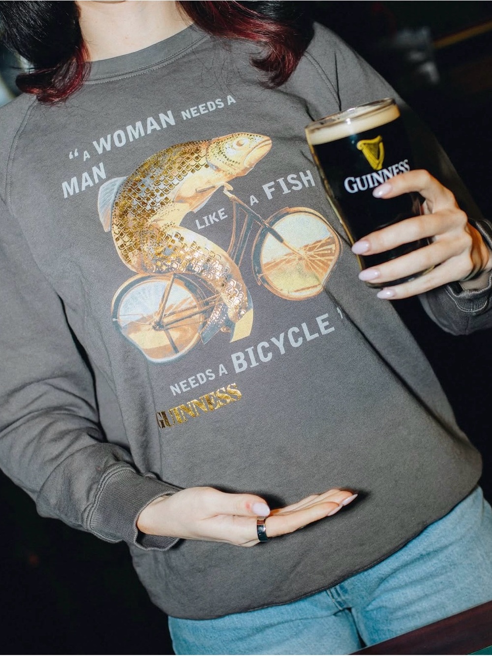 Guinness Gray Crewneck Sweatshirt